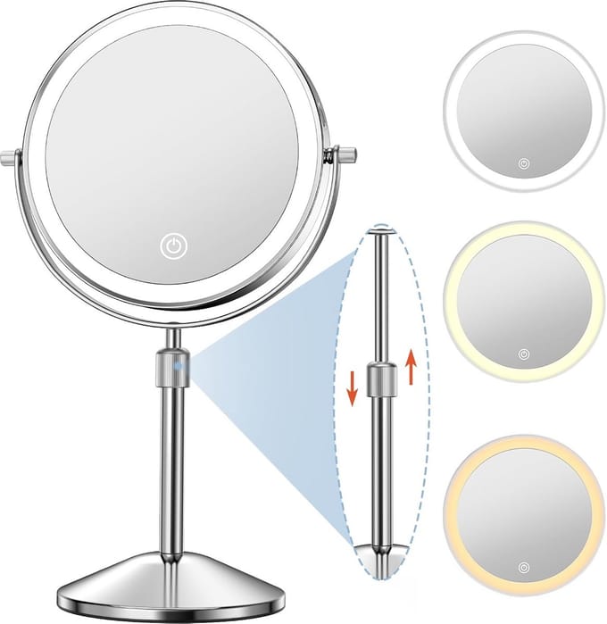 Vergrotingsspiegel met Licht - Make-up Spiegel 10x Vergroting, Verstelbaar