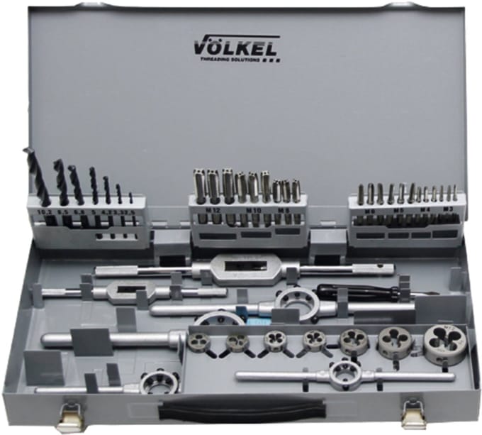 VÖLKEL 76010721 - Draadset - Tap- en snijset - Precisie - Professioneel - Duurzaam Set - M3-M12