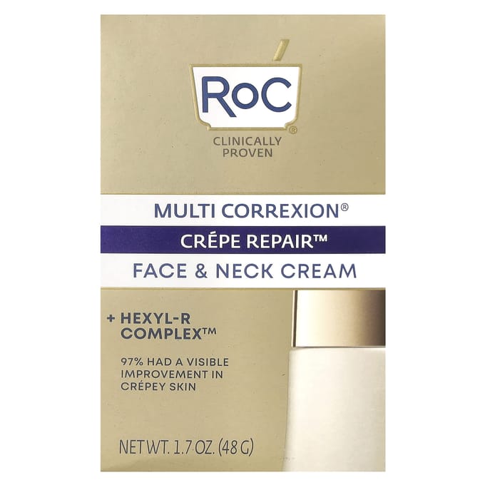 RoC, Multi Correxion®, Crepe Repair™, gezichts- en halscrème, 58 gram (48 g) beige