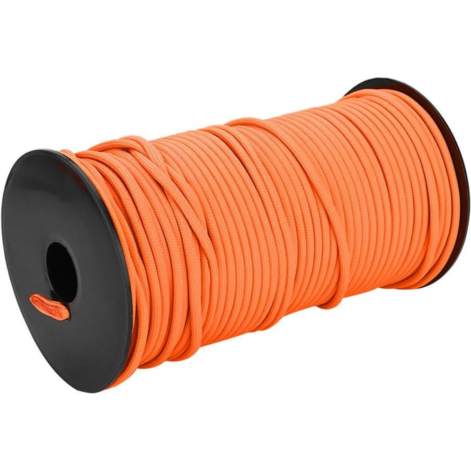 Corde de parachute robuste de 100 m, 9 brins, 4 mm, corde de camping (Orange) orange