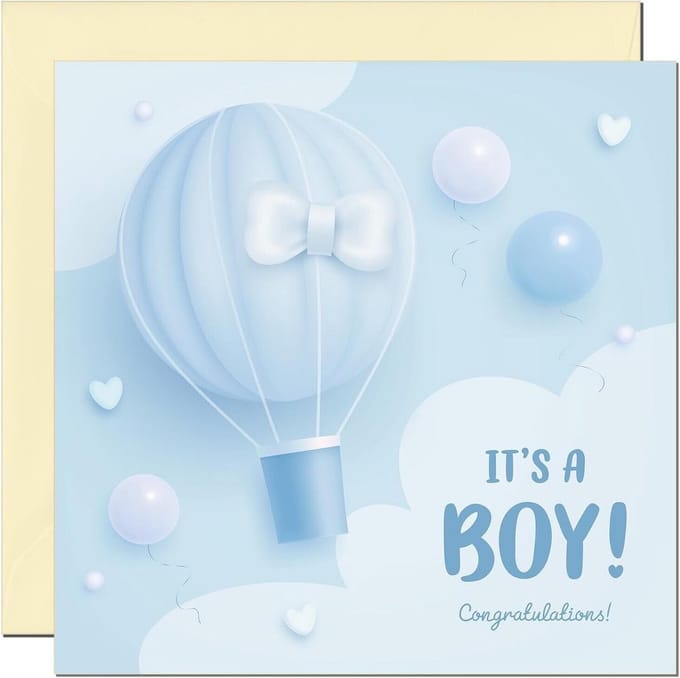 Babykaart Gefeliciteerd met je Jongen - Semi-Glanzend met Luxe Envelop