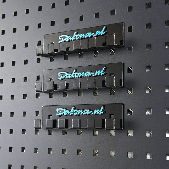 Datona® Doppenhouder voor gereedschapswand - 3 stuks - Zwart