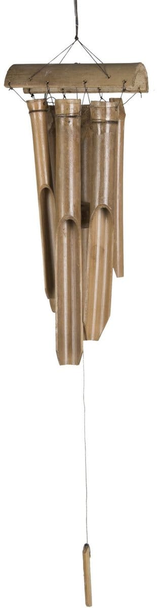 Mega Collections Windgong - rattan - 8 x 34 cm - tuin/balkon - oosterse sfeer