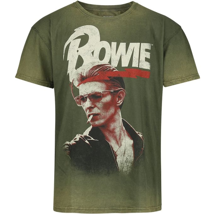 Bowie, David T-shirt - Smoking - S tot 3XL - voor Mannen - groen