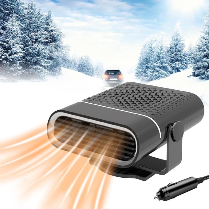 Autoverwarming - Auto Ontdooier - Voorruitverwarming- Auto Verwarming - 360 Graden Rotatie - 12V/150W - Zwart
