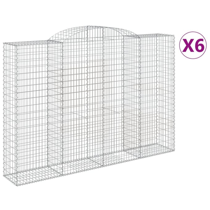vidaXL - Schanskorven - 6 - st - gewelfd - 300x50x200/220 - cm - ijzer