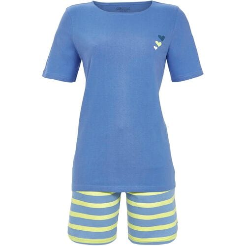 Ringella Katoen gestreepte shortama blauw Blauw vrouw 36