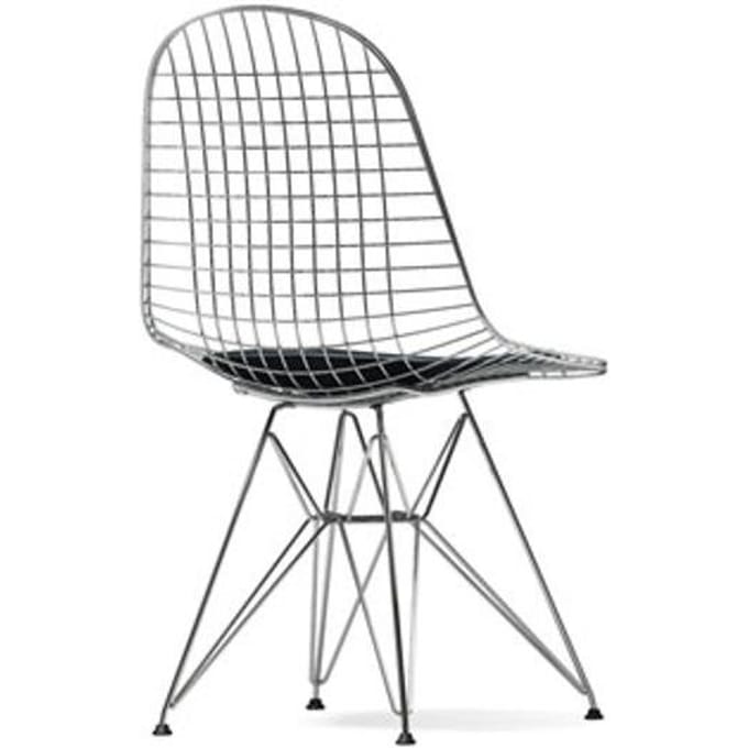 Vitra - Wire Chair DKR-5 - verchroomd - Leder - asfalt - 4 - 6 Wochen