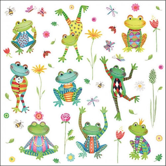 Lunch servetten Happy frogs - Ambiente - 33x33 cm