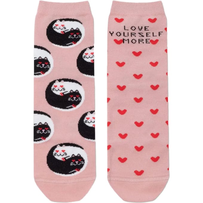 Katoenen sokken voor dames Conte Elegant Happy with "Love yourself"