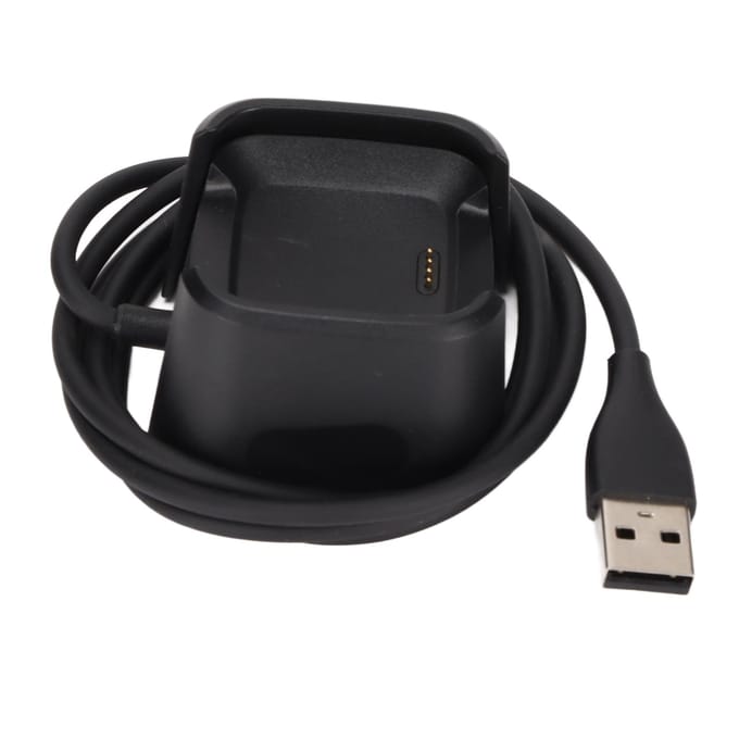 Oplader USB-oplaadkabel Dockstandaard voor Fitbit Versa Smartwatch 1m Kabellengte black
