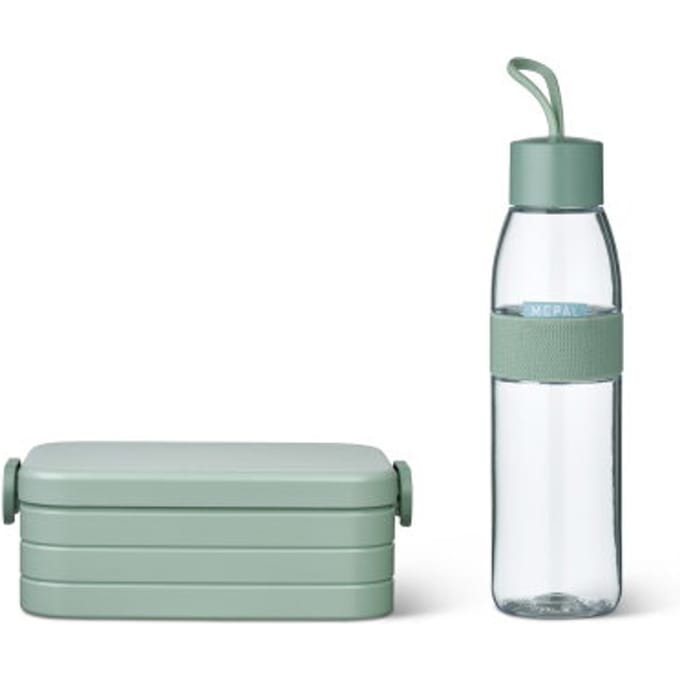 Mepal Lunchbox midi met Waterfles 500 ml - Broodtrommel - 4 boterhammen - Nordic sage