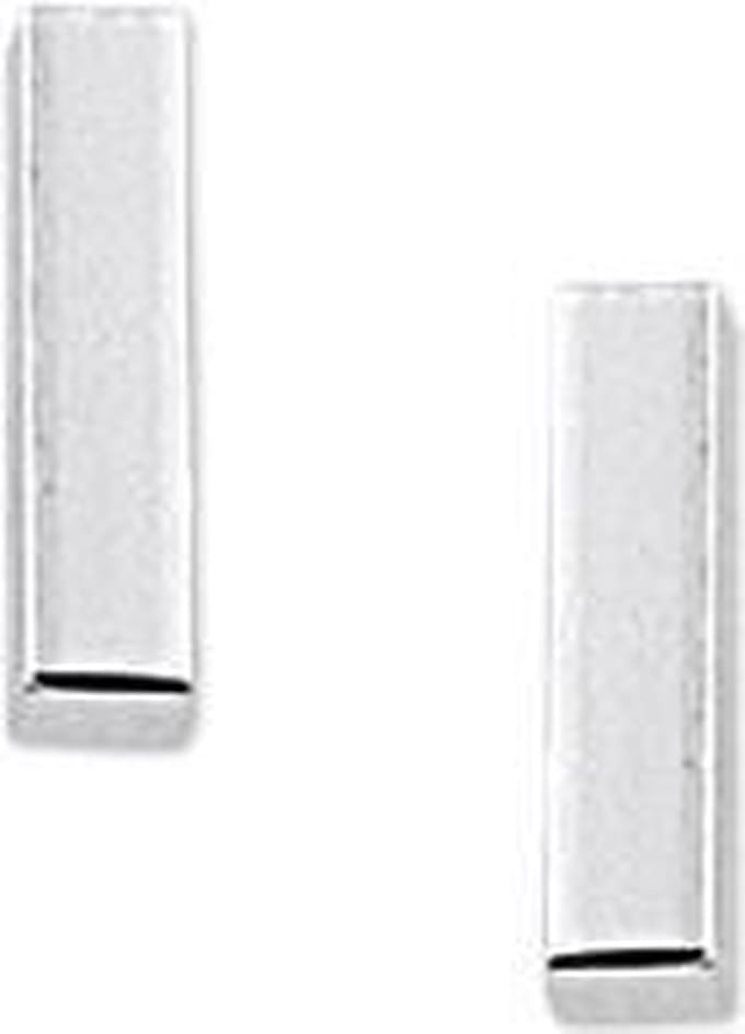 Oorknoppen Balkje Zilver Gerhodineerd Glanzend 8 mm x 2 mm