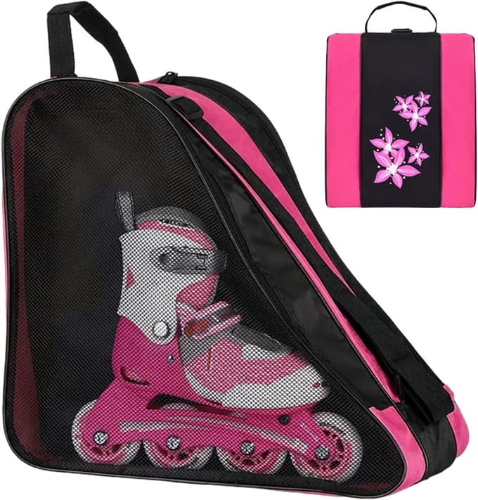 Schaats tas - Opbergtas schoenen - Sport spullen - Efficiënte scheiding - 30 cm - Rozerood