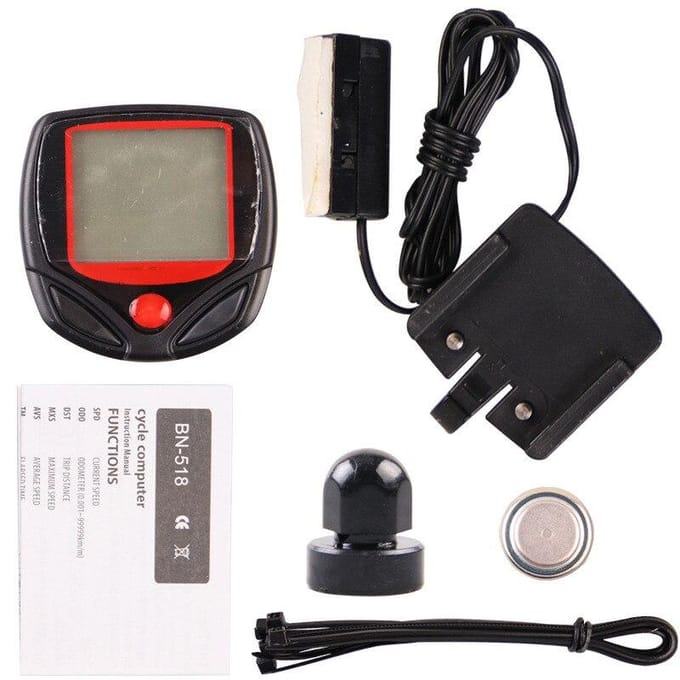 Fiets Snelheidsmeter Fiets Computer BN 518 Multifunctioneel Waterdichte Stopwatch Fiets MTB Kilometerteller Stopwatch Fiets Accessoires Black red gray