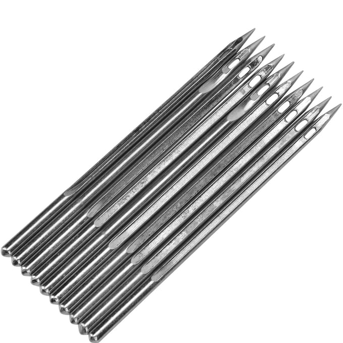 Lot de 10 aiguilles argentées en acier inoxydable pour machine à réparer les chaussures (SL-26) SL-18