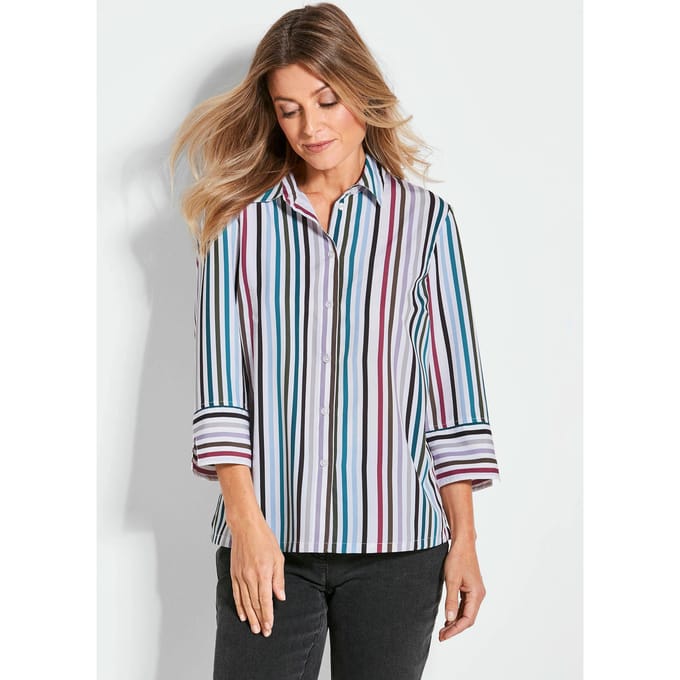 Bluse - meerkleurig / gestr. - Gr. 21 van Goldner Fashion