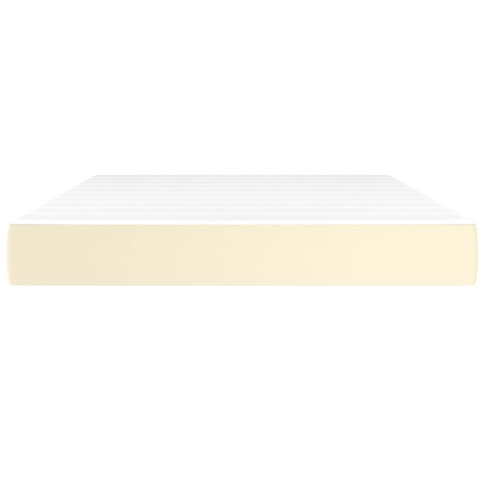 vidaXL - Pocketveringmatras - medium - 140x200x20 - cm - kunstleer - crèmekleurig