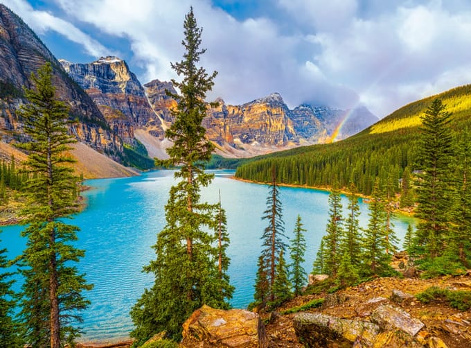 Castorland puzzel Moraine Lake Banff Canada 2000 stukjes puzzel.