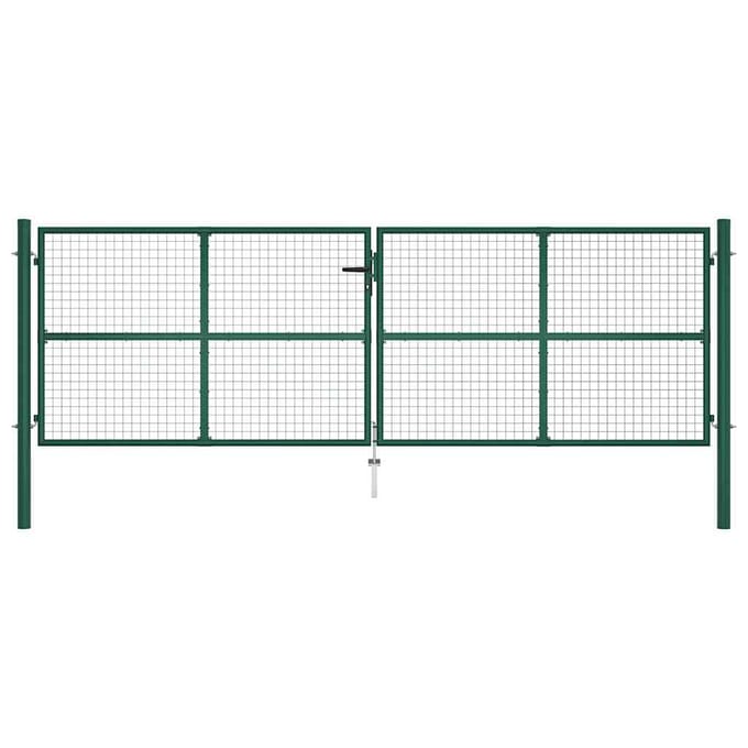 vidaXL - Tuinhek - van - gaas - staal - 400x125 - cm - groen