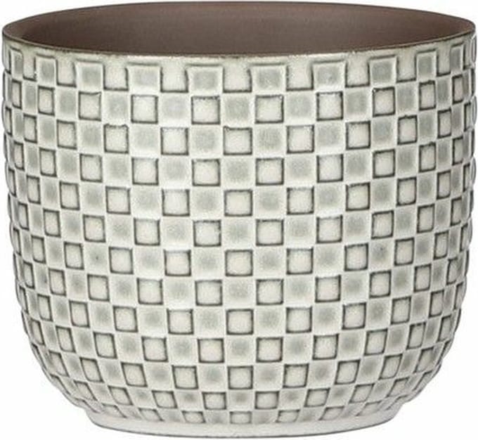 Mica Decorations Plantenpot - wit - keramiek - D11xH9 cm - bloempot