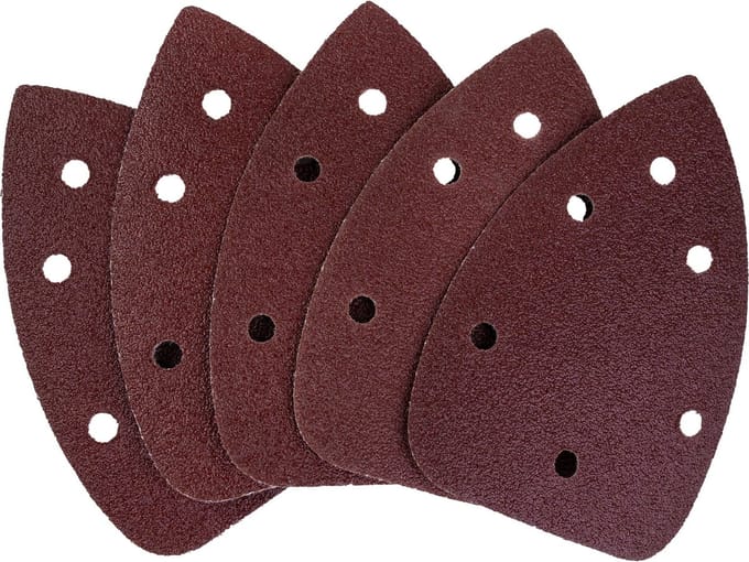 Westfalia Maal driehoeken, korrel 60, 140 x 140 x 8 mm, 5 stuks