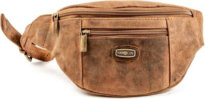 HAROLD'S Leren Schoudertas Antic Belt Bag Nature Bruine
