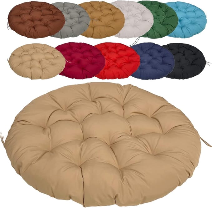 Hangstoelkussen - Zitkussen Tuinstoel - Buiten Ontspannen - Extra Dik Comfort - 140cm Breed - Kaki
