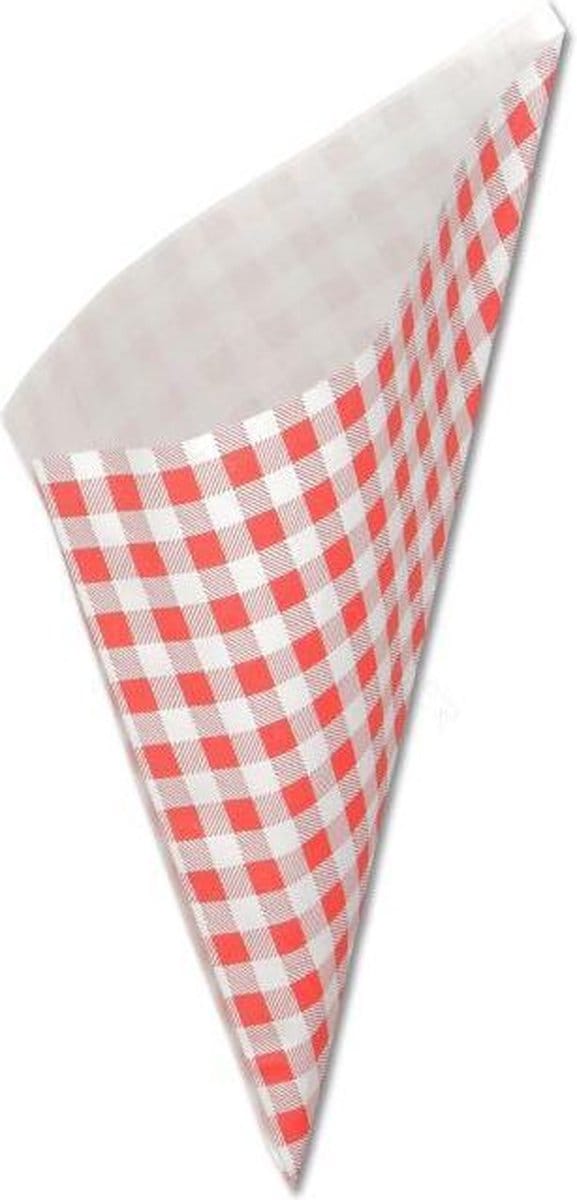 ValeDelucs - Frietzak - Papier - Rood/Wit - 30 stuks