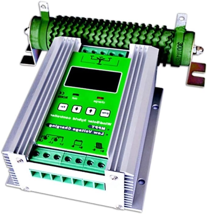 Zonne-laadregelaar - Hybride controller - Energiebeheer - MPPT technologie - 12V/24V Auto - Zilverkleurig