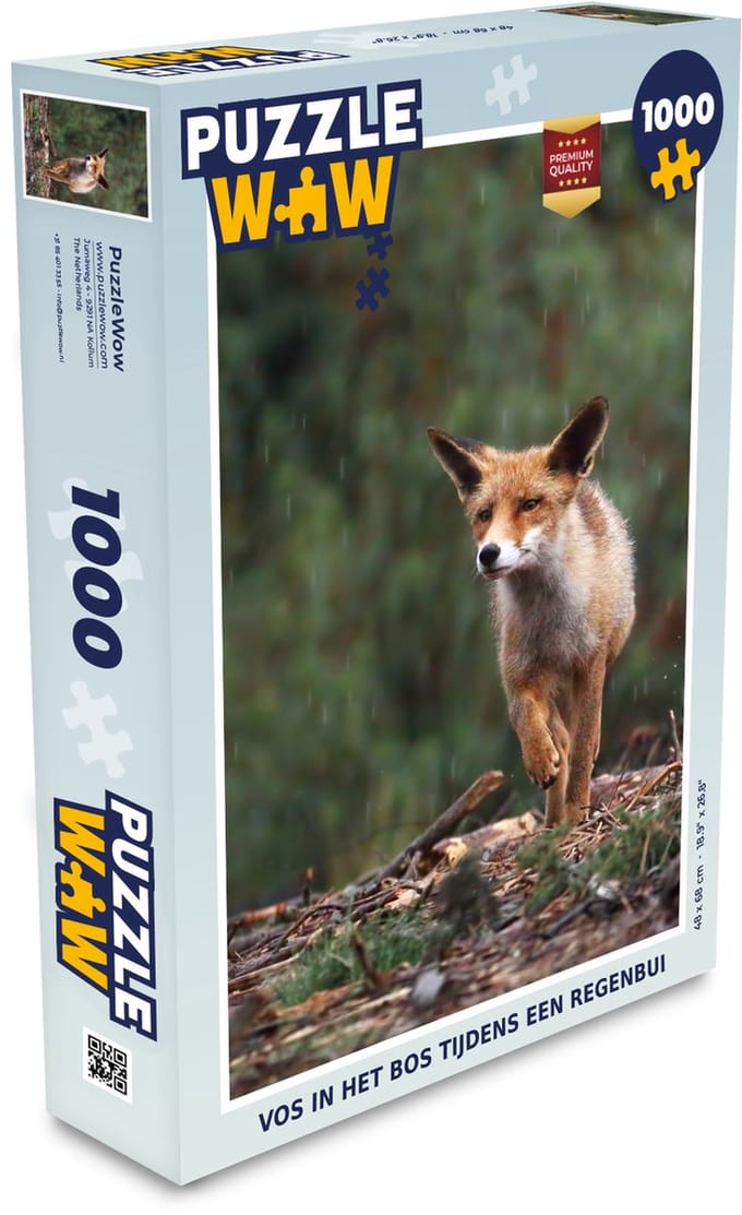 Puzzel Vos - Bos - Regen - Legpuzzel - Puzzel 1000 stukjes volwassenen