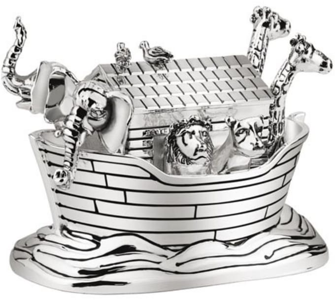Zilverstad - Muziekdoosje Noah's Ark zilver kleur
