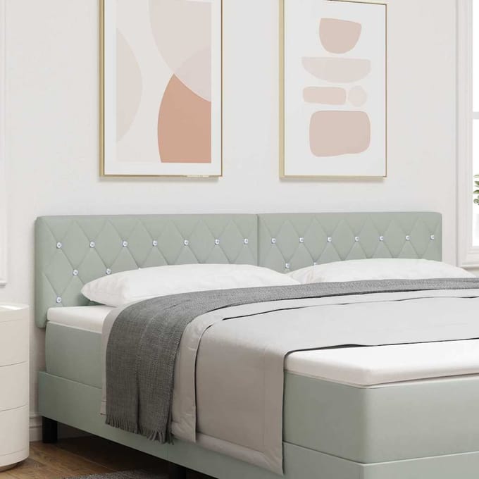 vidaXL - Hoofdbord - Lichtgrijs - 180 - cm - Fluweel