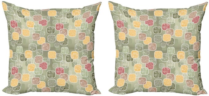 ABAKUHAUS Kussenhoes – Geometrische Vierkanten – 40x40 cm – Multicolor
