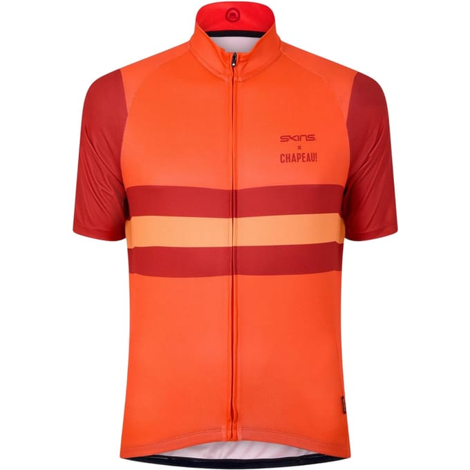 Skins Heren Zip-Neck Slim Fietsjack (Rood)
