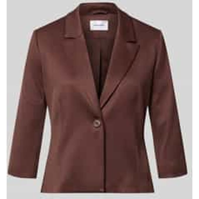 slim fit blazer met reverskraag en 3/4-mouw