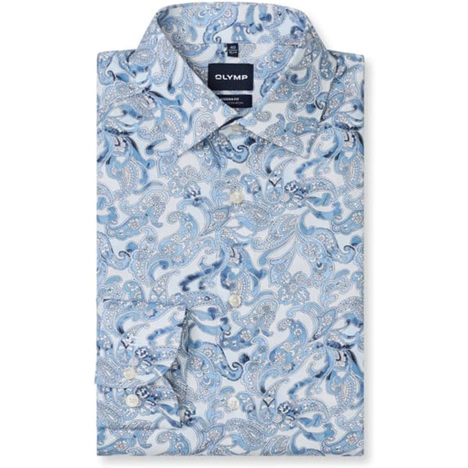OLYMP Luxor Overhemd, Modern Fit, New Kent, Bleu