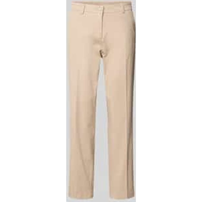 Straight fit stoffen broek met persplooien Model 'Karina'