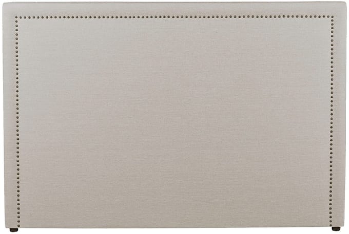 Vente-unique Hoofdeinde met studs ALVISE - Fluweeleffect - 160 cm - Beige