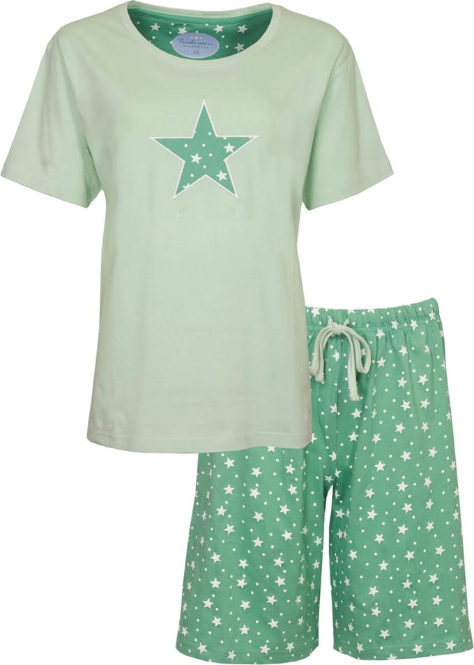Tenderness Dames Shortama - Pyjama Set - Groen - Maat S