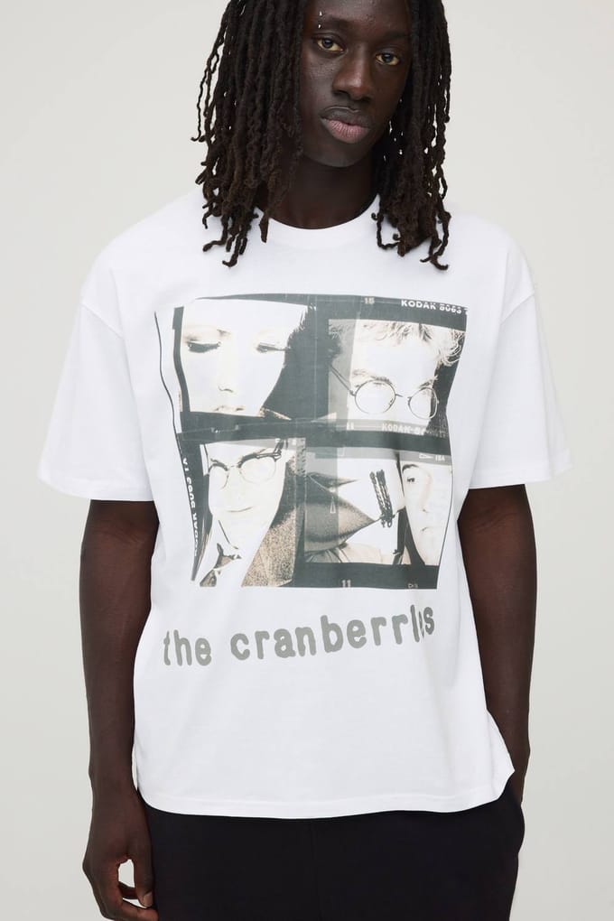 The Cranberries Oversized Licentie Print T-shirt | White | Size Small