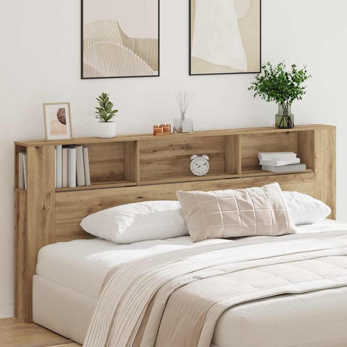 vidaXL Hoofdeinde Kast met plank Artisan Eiken 220 x 18,5 x 102,5 cm