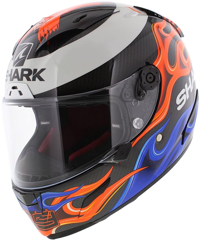 Shark Race-R Pro Carbon Lorenzo 2019 DBR Carbon Blauw Rood Integraalhelm - Helm