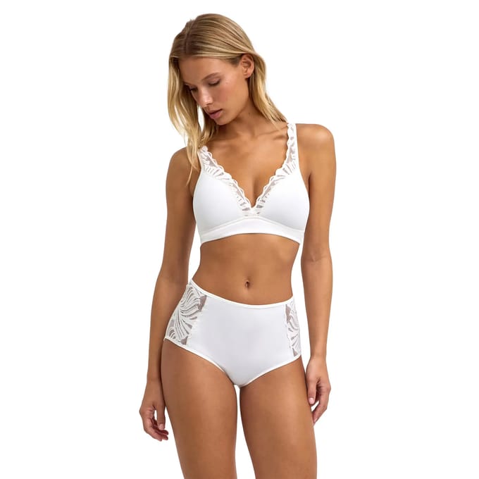 FALKE Delicate Touch High Apex met kant functioneel materiaal beha dames wit - maat XL