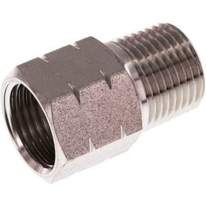 1/2'' NPT x G 1/2'' M/F RVS Verloopring 40 Bar - Hydrauliek - FL2S-MF-ST-012NG