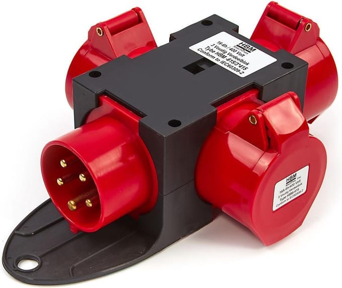 HBM 400 Volt 3 Voudig Verdeelblok 32 Ampère