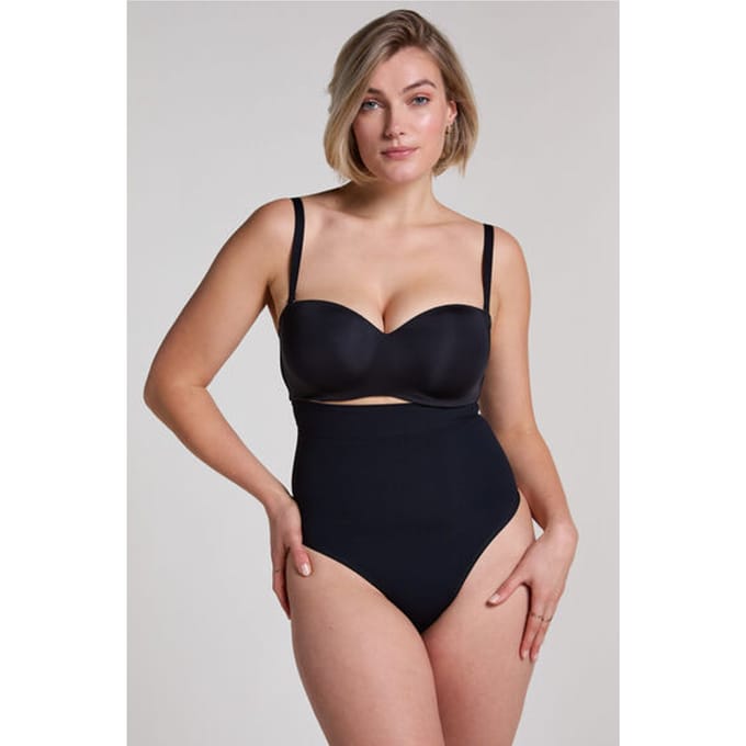 Hunkemöller Seamless Enhancing High Waisted Thong Zwart
