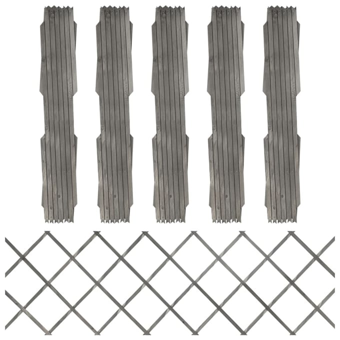 vidaXL - Tuinlatwerken - 5 - st - 180x60 - cm - massief - vurenhout - grijs