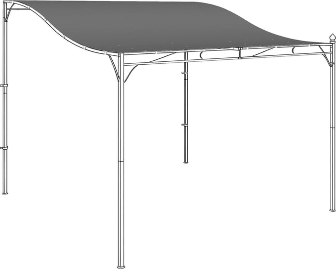 Outsunny Pergola Gazebo Replacement-Polyester-298L x 293B x 1H cm-Donkergrijs