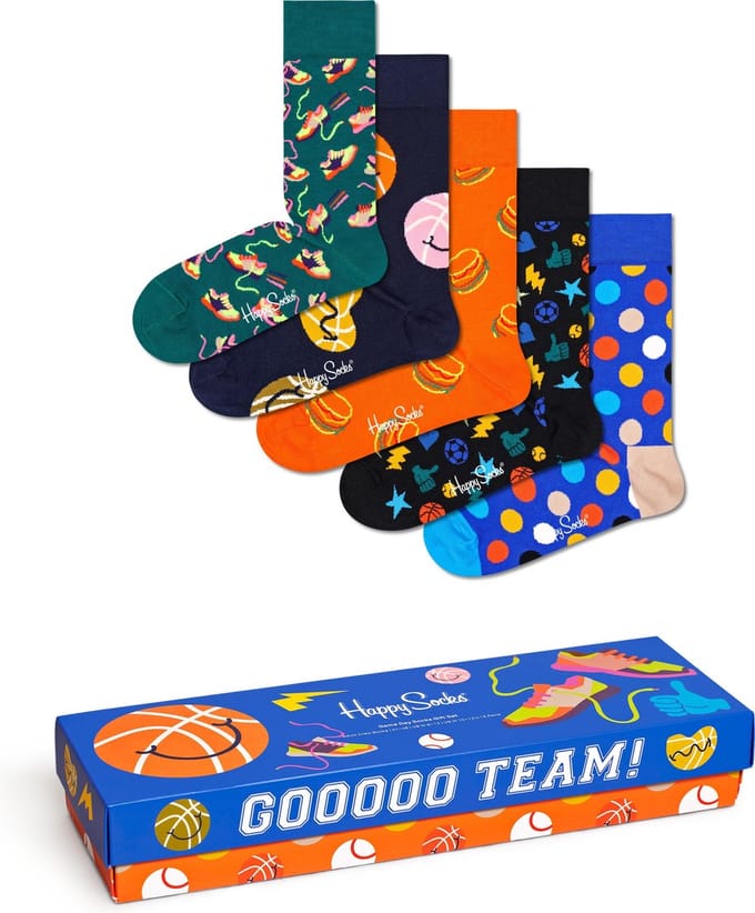Happy Socks unisex game day giftbox 5P multi